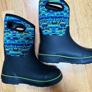 Bogs Kids' Geometric Pattern Boots - Black and Blue